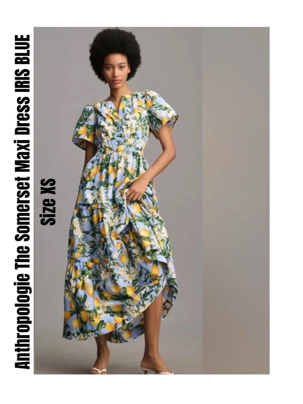 Anthropologie The Somerset Maxi Dress IRIS BLUE Size XS